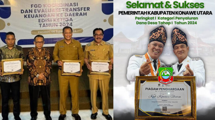 Pemda Konut Berhasil Raih Juara 1 dalam Peyaluran Dana Desa