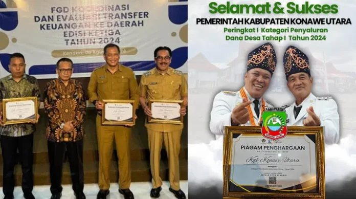 Pemda Konut Berhasil Raih Juara 1 dalam Peyaluran Dana Desa