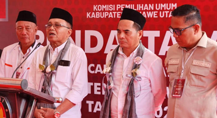 Diusung 5 Parpol, Paslon Sudiro-Raup Resmi Mendaftar ke KPU Konut