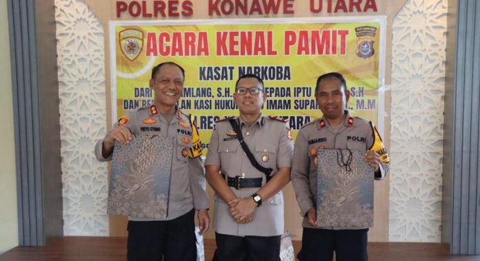 Kasat Resnarkoba dan Kasikum Polres Konut Berganti