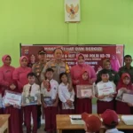 Kapolres Bersama Ketua Bhayangkari Cabang Konut Berikan Makan Sehat Bergizi untuk Pelajar SD