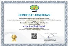 Universitas Mandala Waluya Kendari Raih Akreditasi Baik Sekali Universitas Mandala Waluya Kendari Raih Akreditasi Baik Sekali