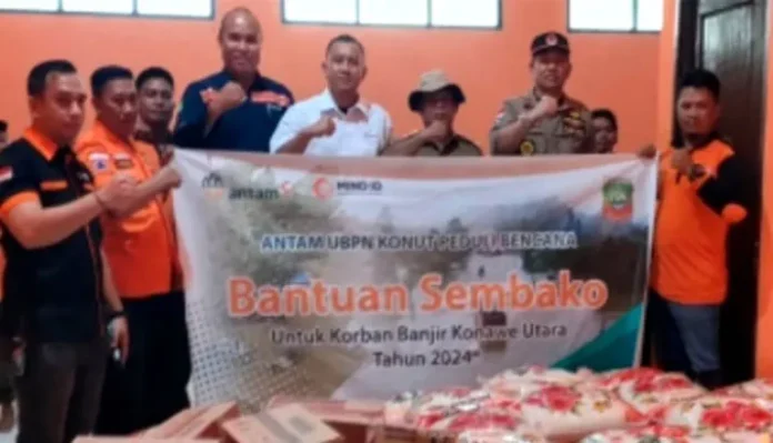 PT ANTAM Tbk Berikan Bantuan untuk Korban Banjir di Konawe Utara