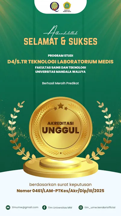 Satu-satunya di Sultra, Prodi Teknologi Laboratorium Medis UMW Kendari Raih Akreditasi Unggul