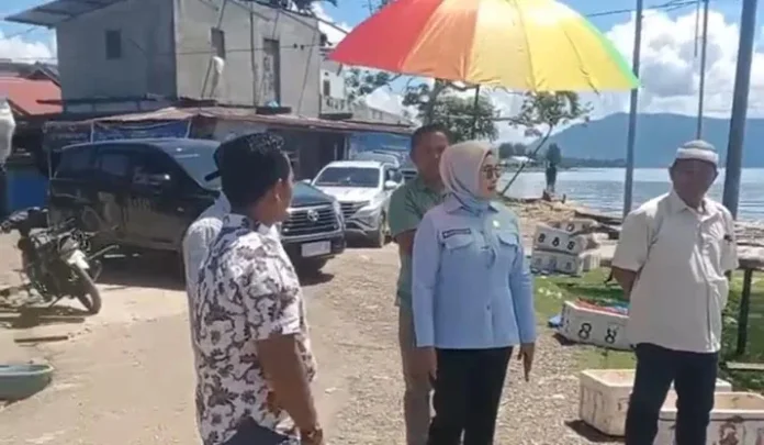 Anggota DPRD Sultra Hj. Nurponirah Tinjau Kerusakan Tanggul Penahan Ombak dan Pembangunan Tambatan Perahu di Desa Muara Tinobu