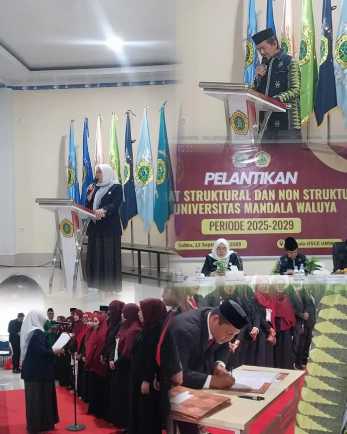 Rektor Resmi Lantik Pejabat Struktural dan Non-Struktural di Lingkungan UMW Kendari