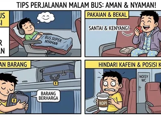 8 Tips Melakukan Perjalanan Naik Bus di Malam Hari, Aman dan Nyaman! 8 Tips Melakukan Perjalanan Naik Bus di Malam Hari, Aman dan Nyaman!
