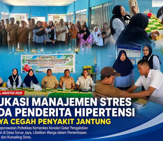 Dosen Poltekkes Kendari Edukasi Manajemen Stres Cegah Penyakit Jantung di Desa Sorue Jaya Dosen Poltekkes Kendari Edukasi Manajemen Stres Cegah Penyakit Jantung di Desa Sorue Jaya